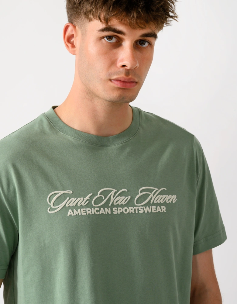 GANT Mens Logo Graphic Short Sleeve T-Shirt - 308 Surplus Mint