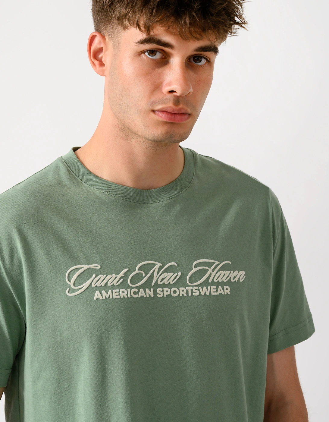 GANT Mens Logo Graphic Short Sleeve T-Shirt - 308 Surplus Mint