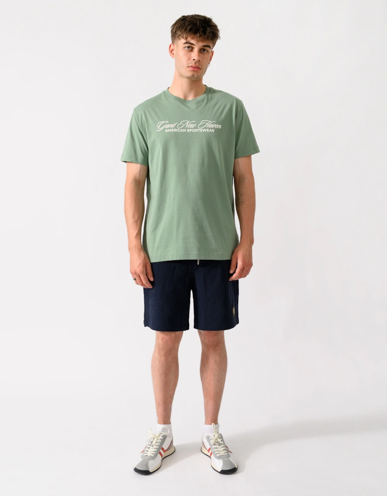 GANT Mens Logo Graphic Short Sleeve T-Shirt - 308 Surplus Mint
