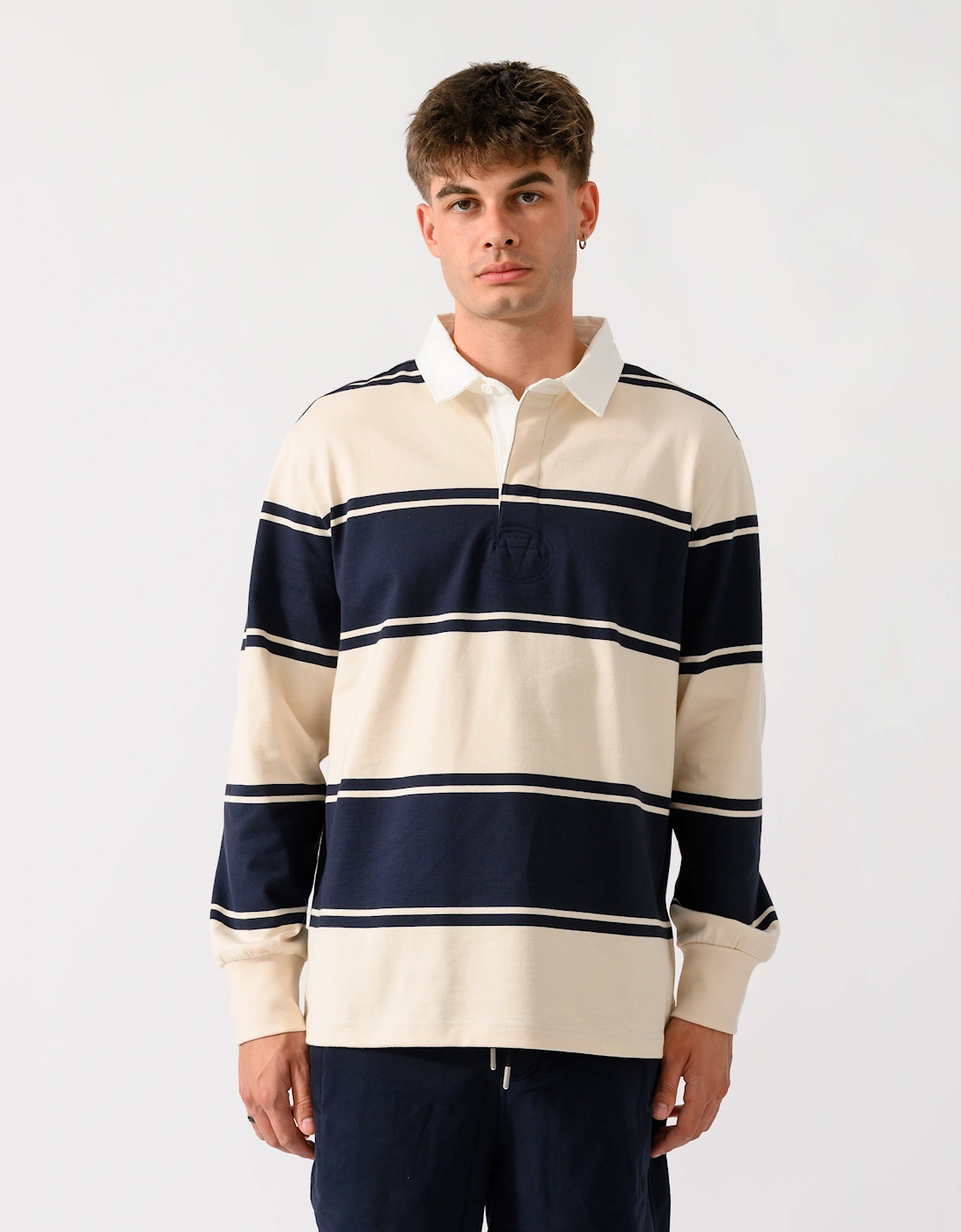 GANT Mens Striped Rugger - 433 Evening Blue