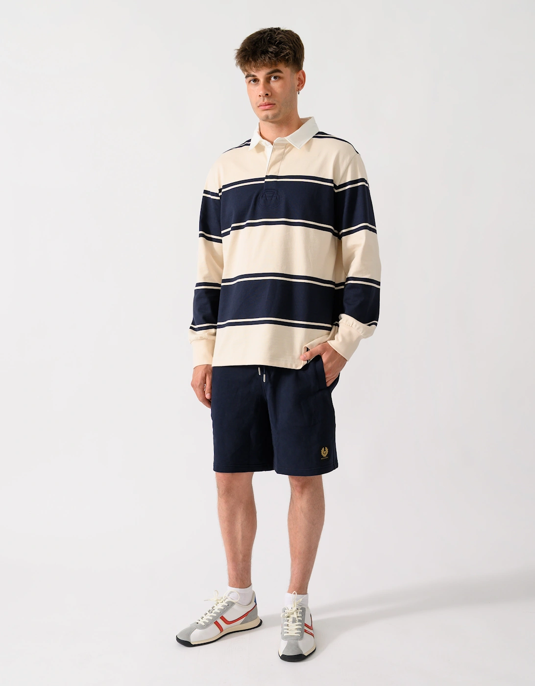 Belstaff Mens Logo Sweatshorts - Dark Ink
