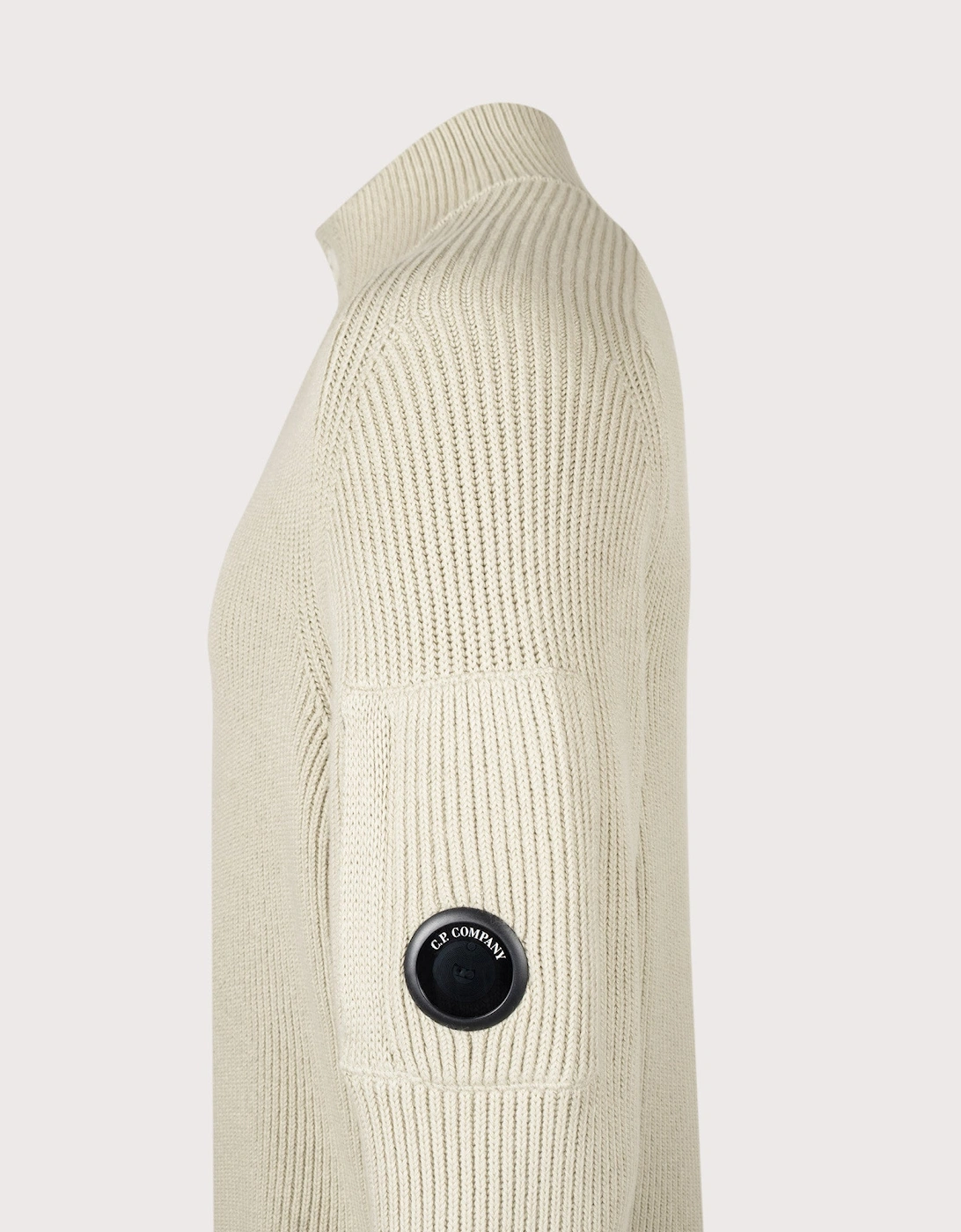 Full Rib Cotton Half Button Lens Jumper