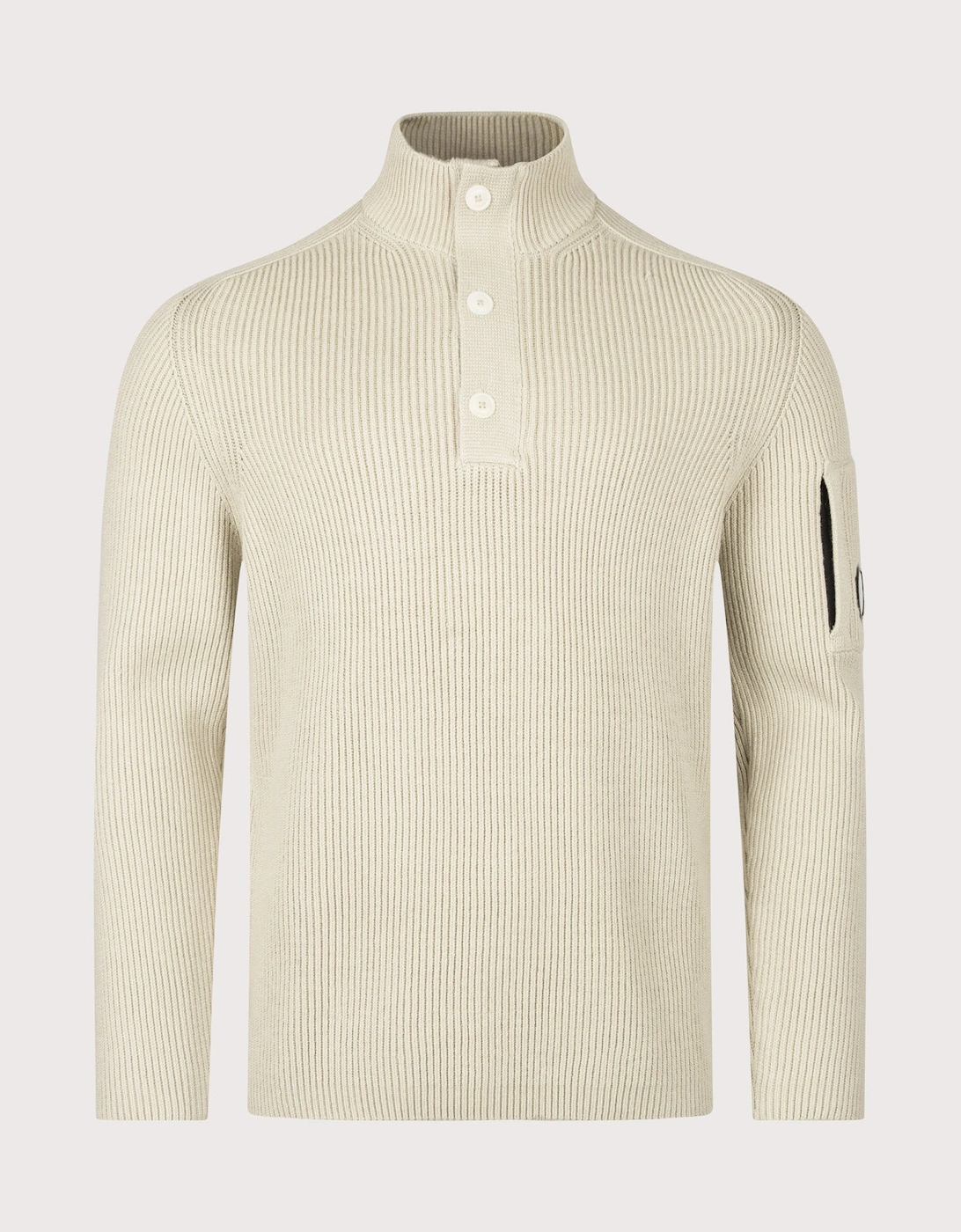 Full Rib Cotton Half Button Lens Jumper
