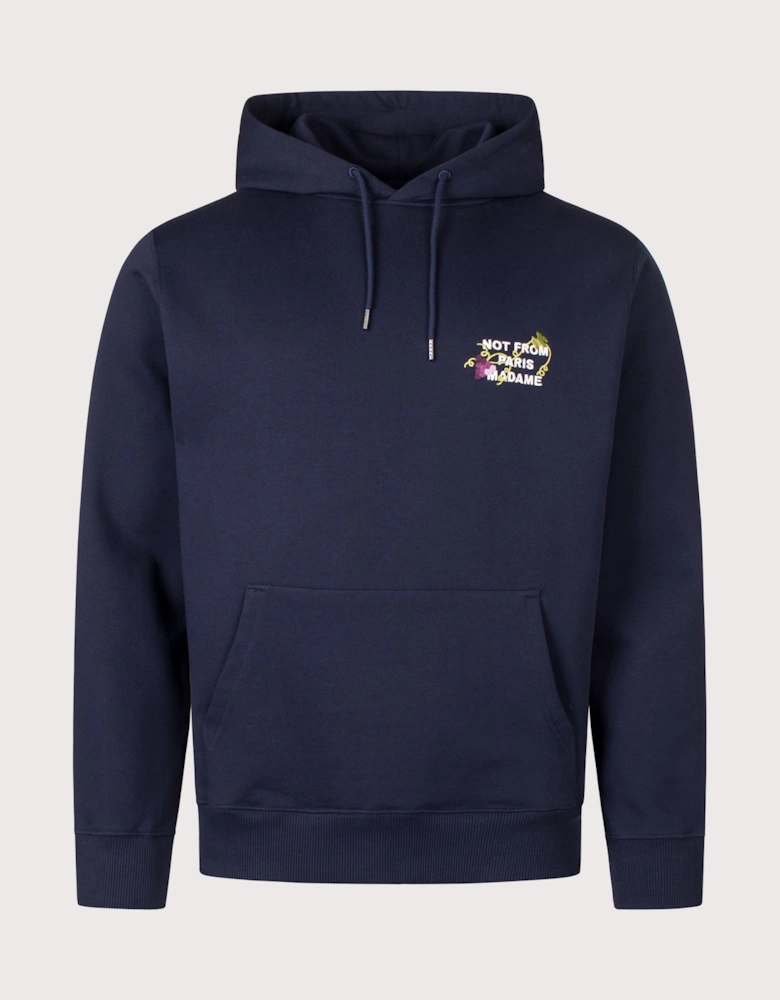 Relaxed Fit Vine Embroidered Slogan Hoodie