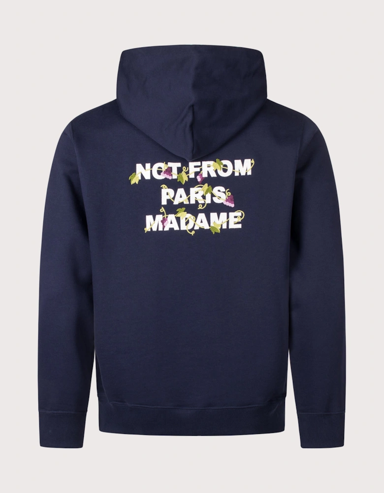Relaxed Fit Vine Embroidered Slogan Hoodie