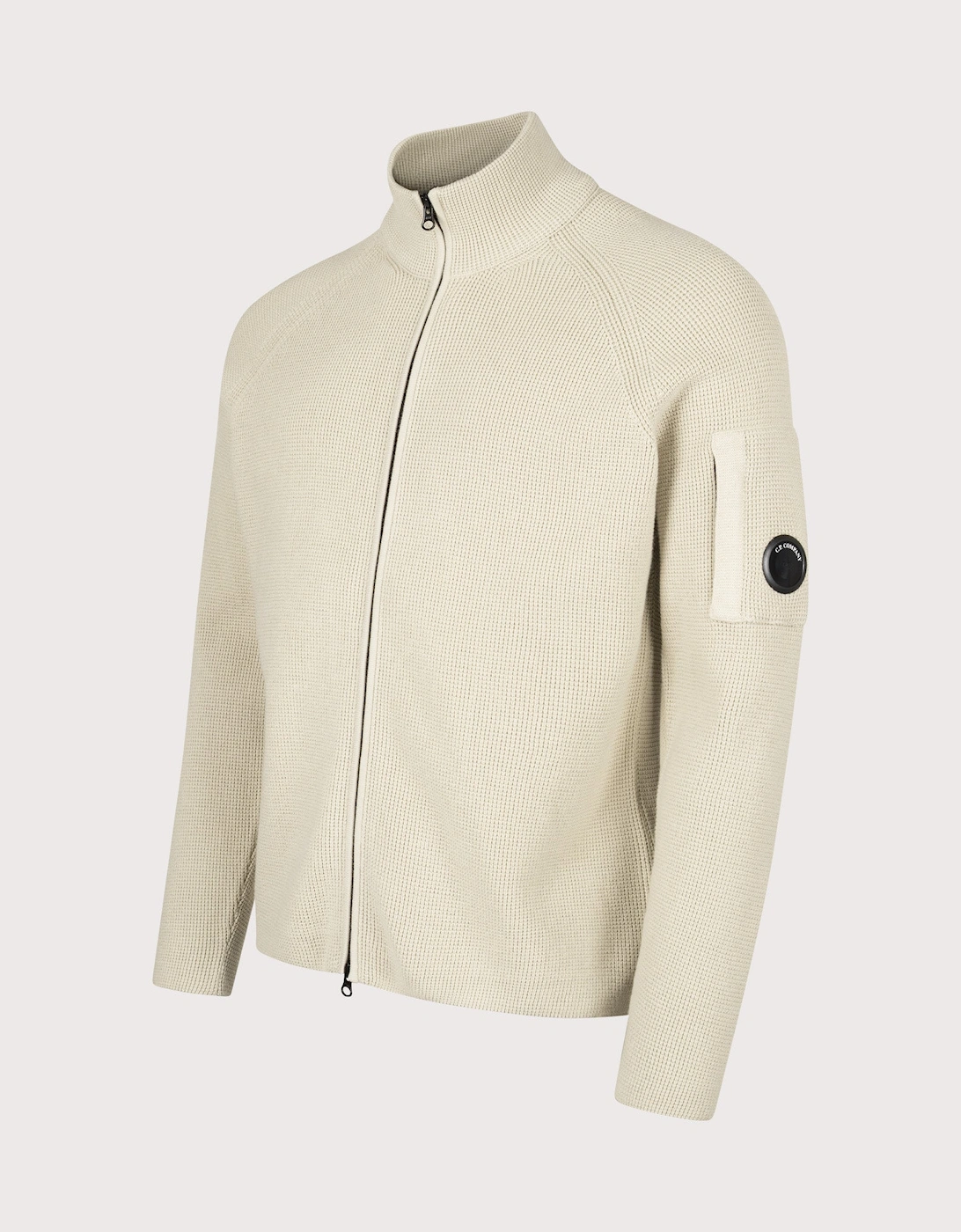 Waffle Knit Zip Through Lens Cardigan, 7 of 6