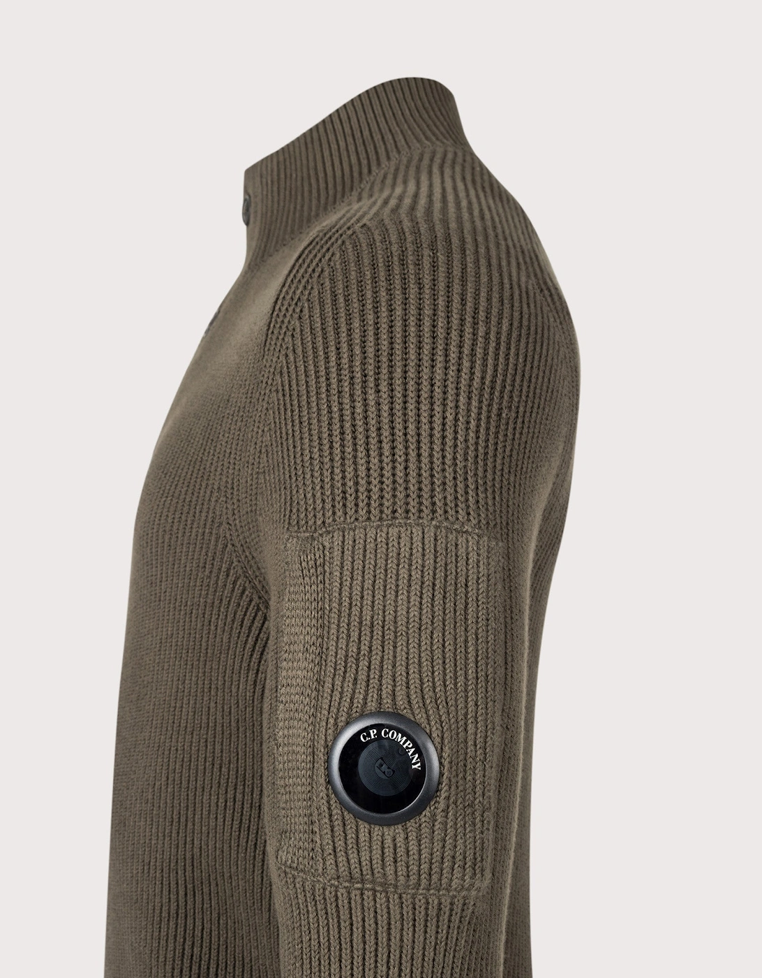 Full Rib Cotton Half Button Lens Jumper