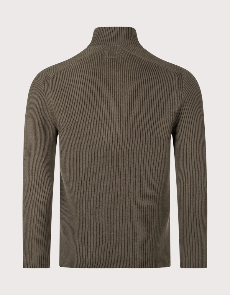Full Rib Cotton Half Button Lens Jumper