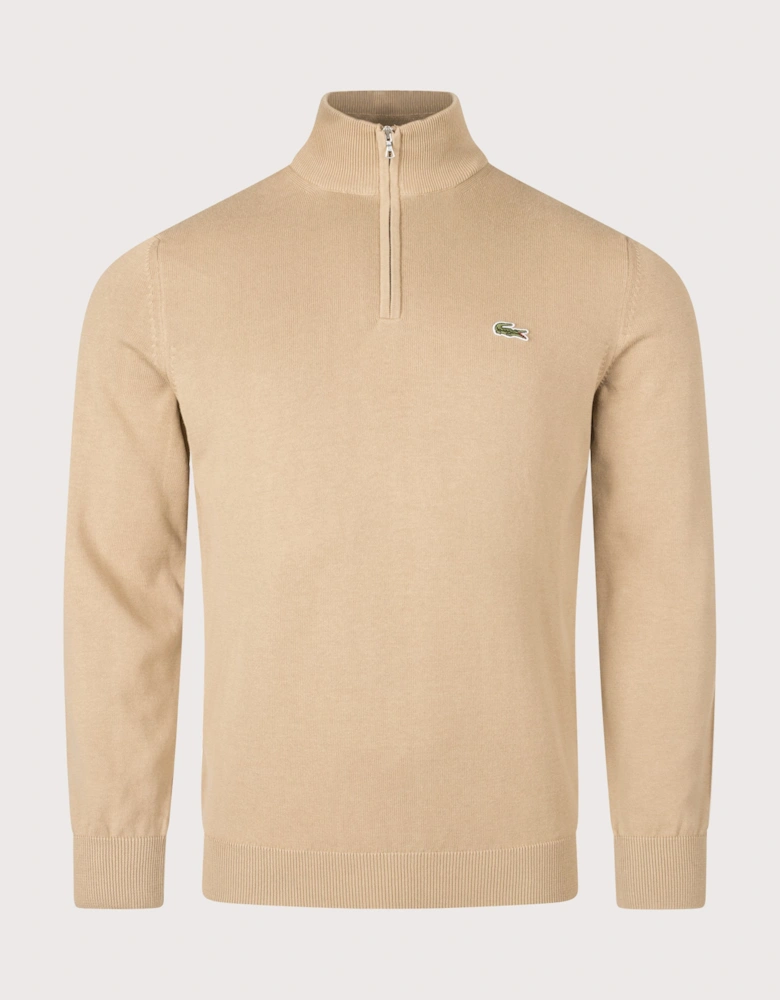 Regular Fit Quarter Zip Knit Jumper