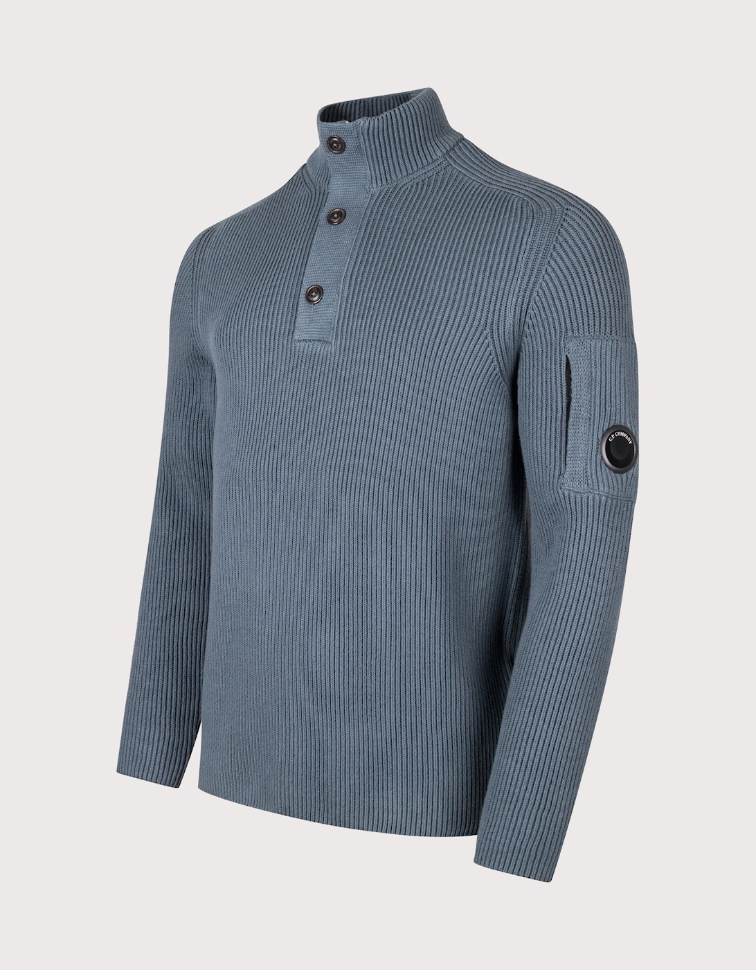 Full Rib Cotton Half Button Lens Jumper, 6 of 5