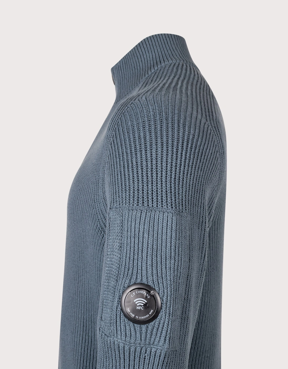 Full Rib Cotton Half Button Lens Jumper