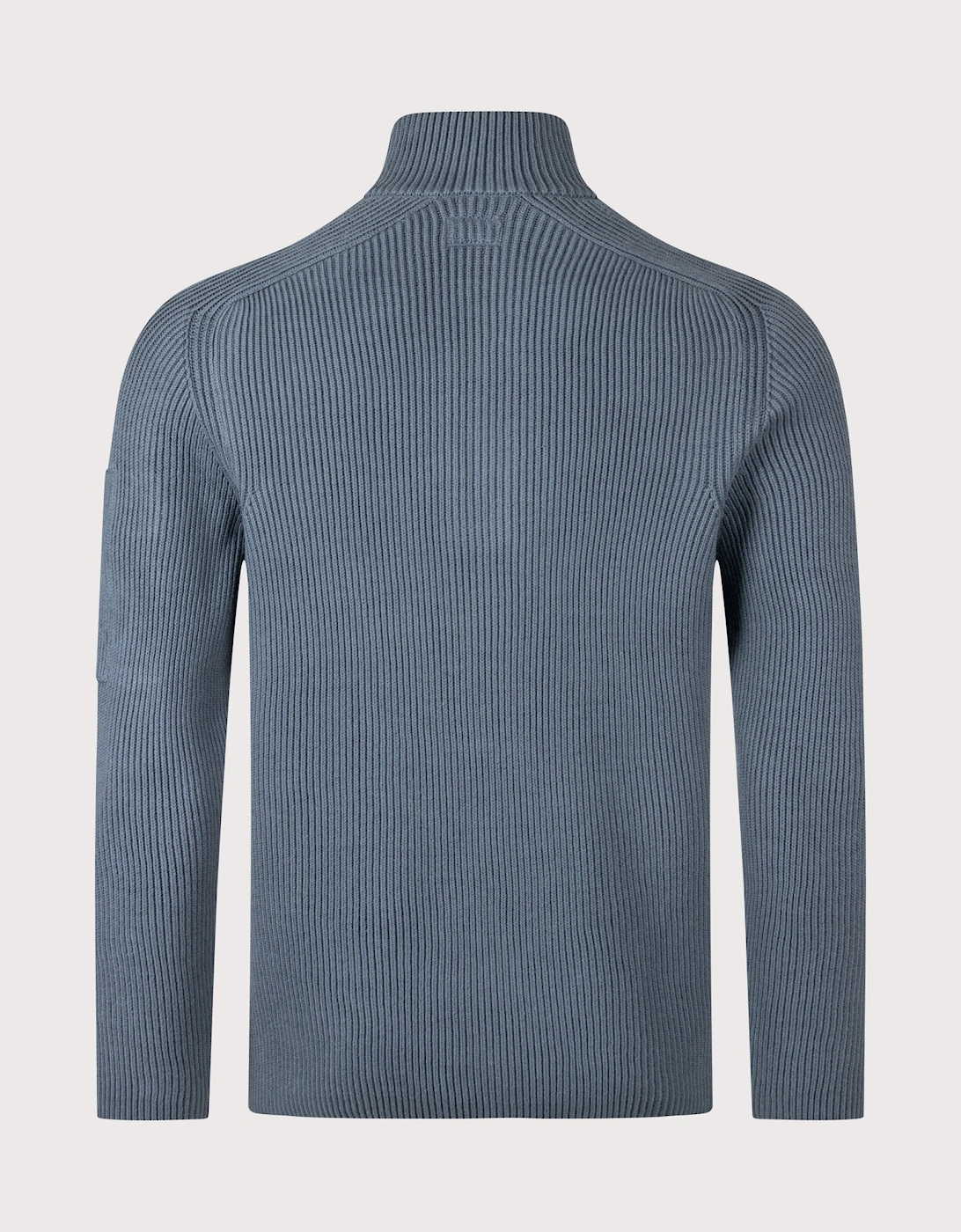 Full Rib Cotton Half Button Lens Jumper