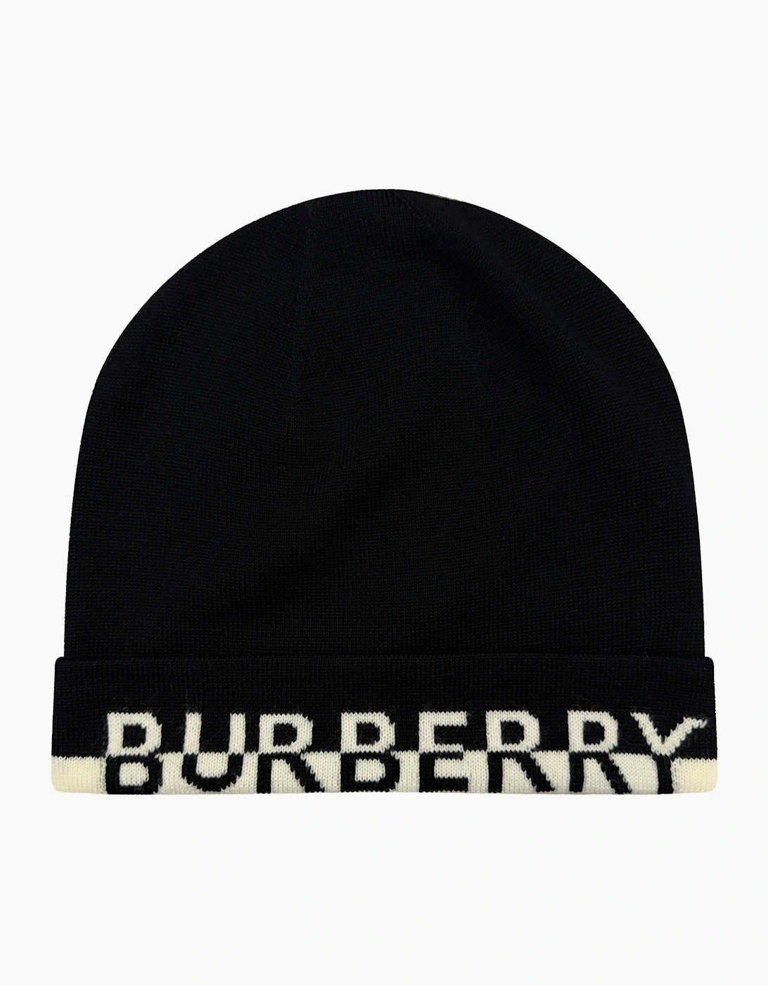 Burberry Logo Wool Beanie in Black & White, 2 of 1