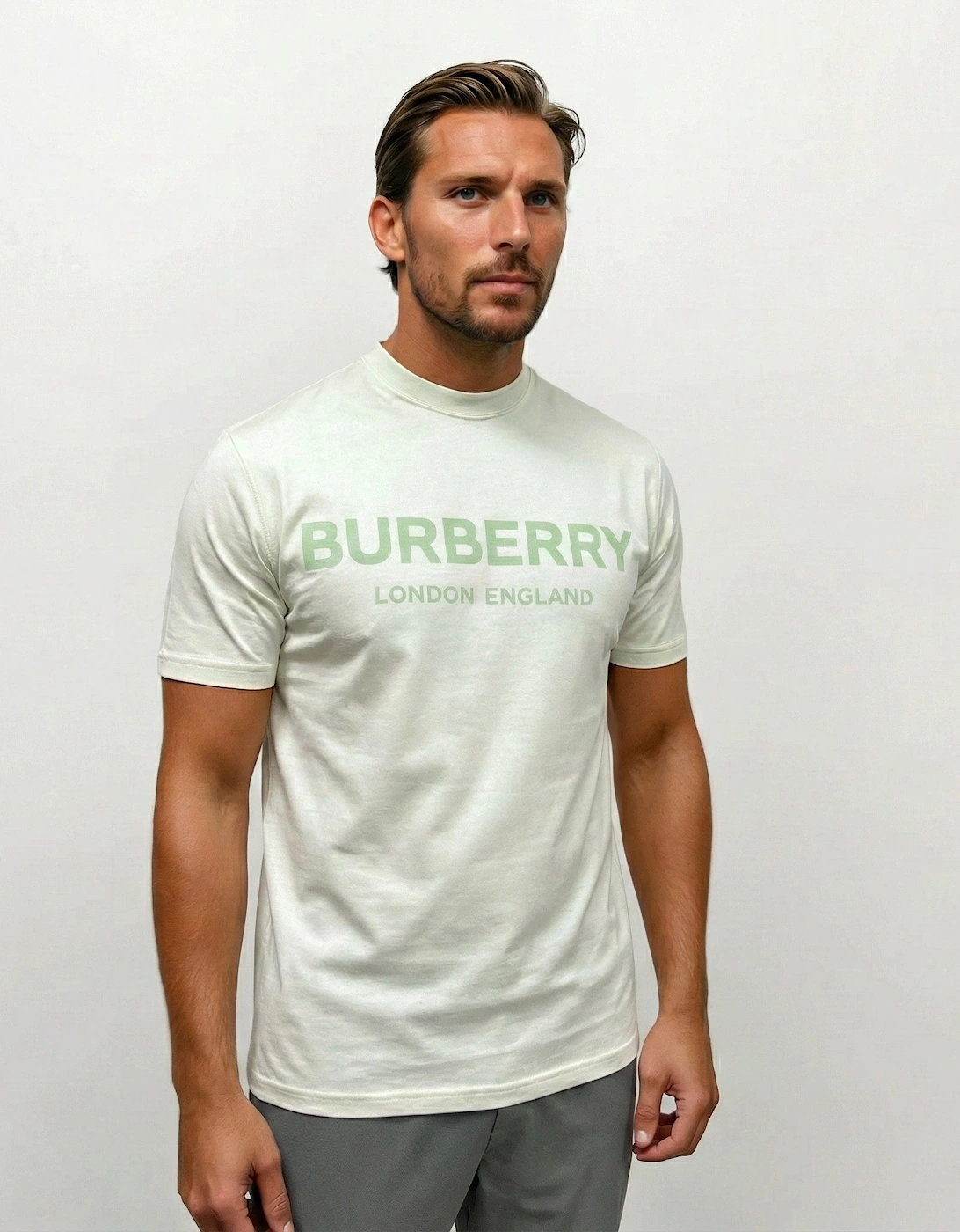 Burberry 'Ellison' London Logo Print T-Shirt Mint Green
