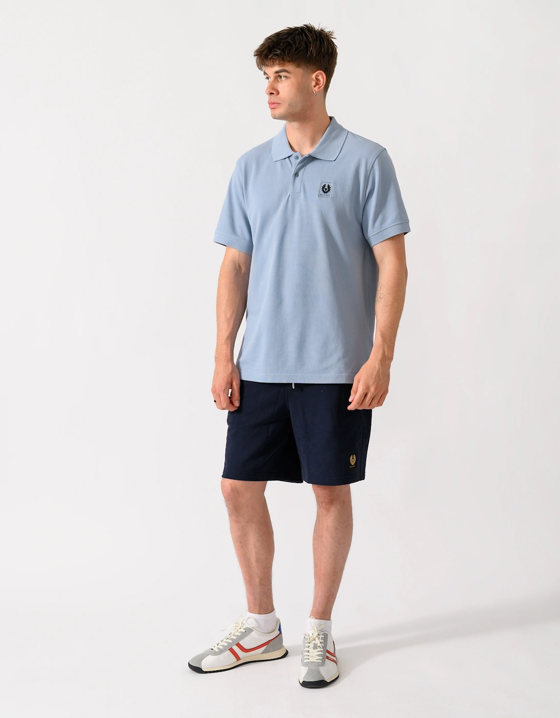 Belstaff Mens Logo Polo - Mist Blue