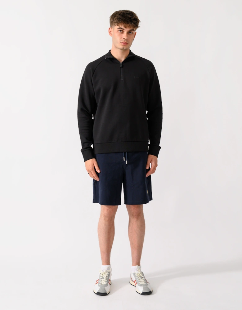BOSS Green Sweat Mens 1/4 Zip Sweatshirt - Black 001