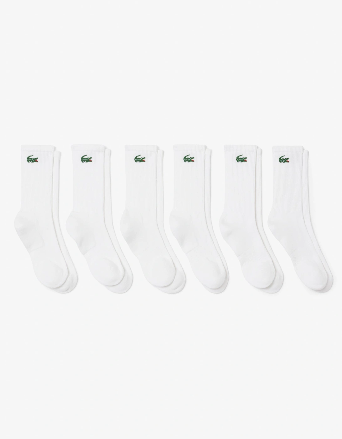 Lacoste 6-Pack Long Mens Sport Socks - White 001
