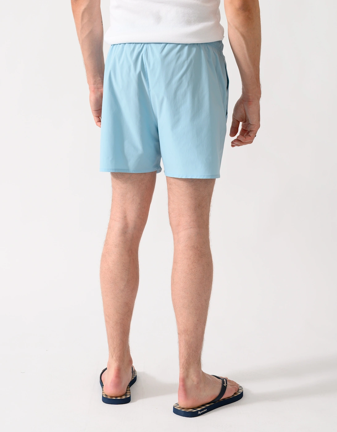 Emporio Armani Mens Swim Shorts with Eagle Logo - Sky