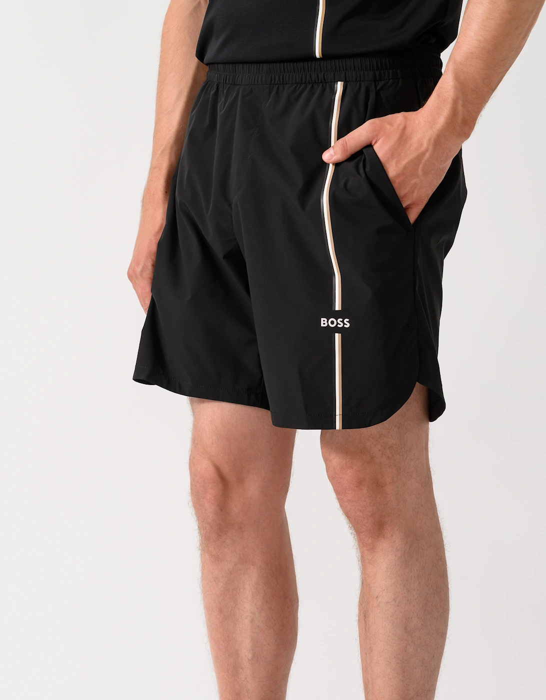 BOSS Green TOC Mens Active Tennis Shorts in Innovative NOVA Fabric - Black 001
