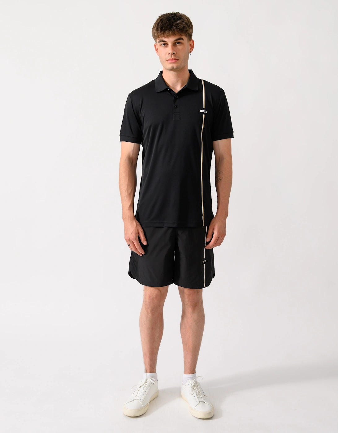 BOSS Green TOC Mens Active Tennis Shorts in Innovative NOVA Fabric - Black 001