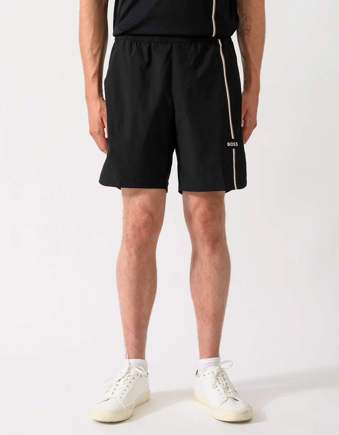 BOSS Green TOC Mens Active Tennis Shorts in Innovative NOVA Fabric - Black 001