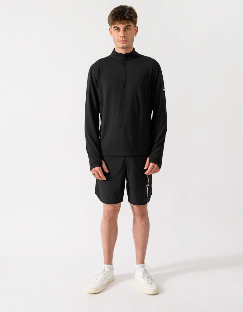 BOSS Green SW Active Mens Quarter Zip Sweatshirt - Black 001