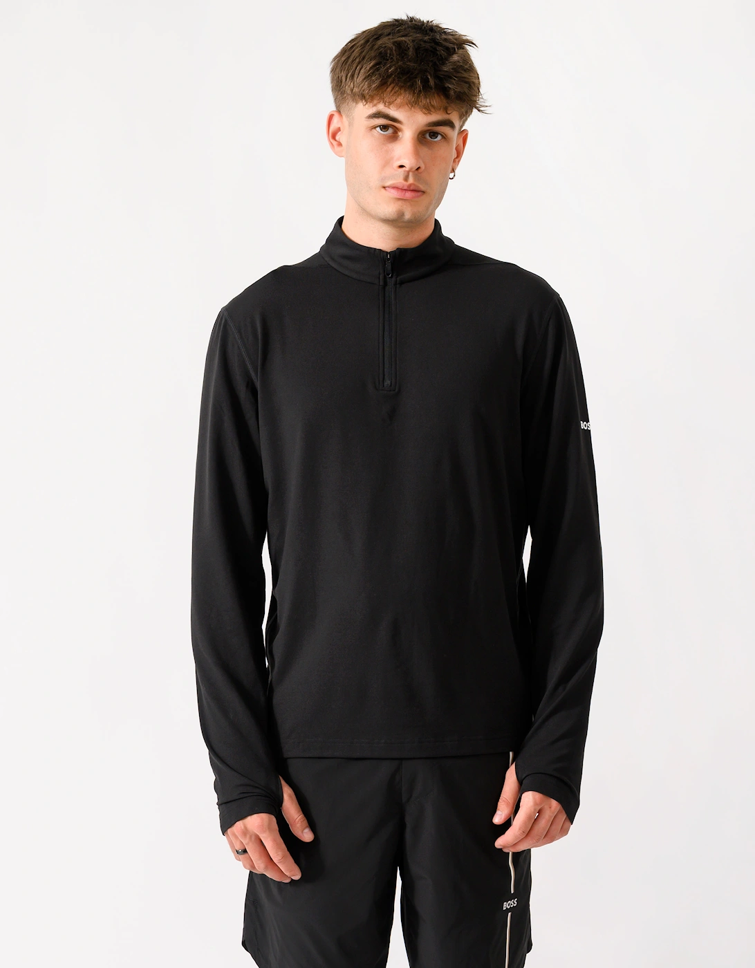 BOSS Green SW Active Mens Quarter Zip Sweatshirt - Black 001, 6 of 5
