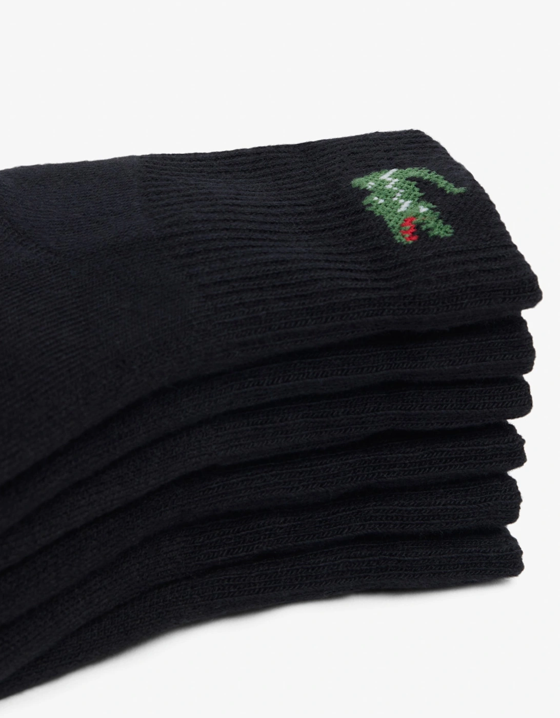 Lacoste 6-Pack Mid-Length Mens Sport Socks - Black 031