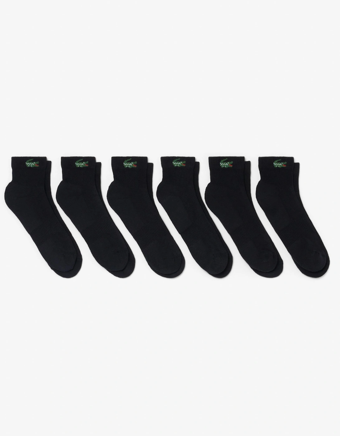 Lacoste 6-Pack Mid-Length Mens Sport Socks - Black 031