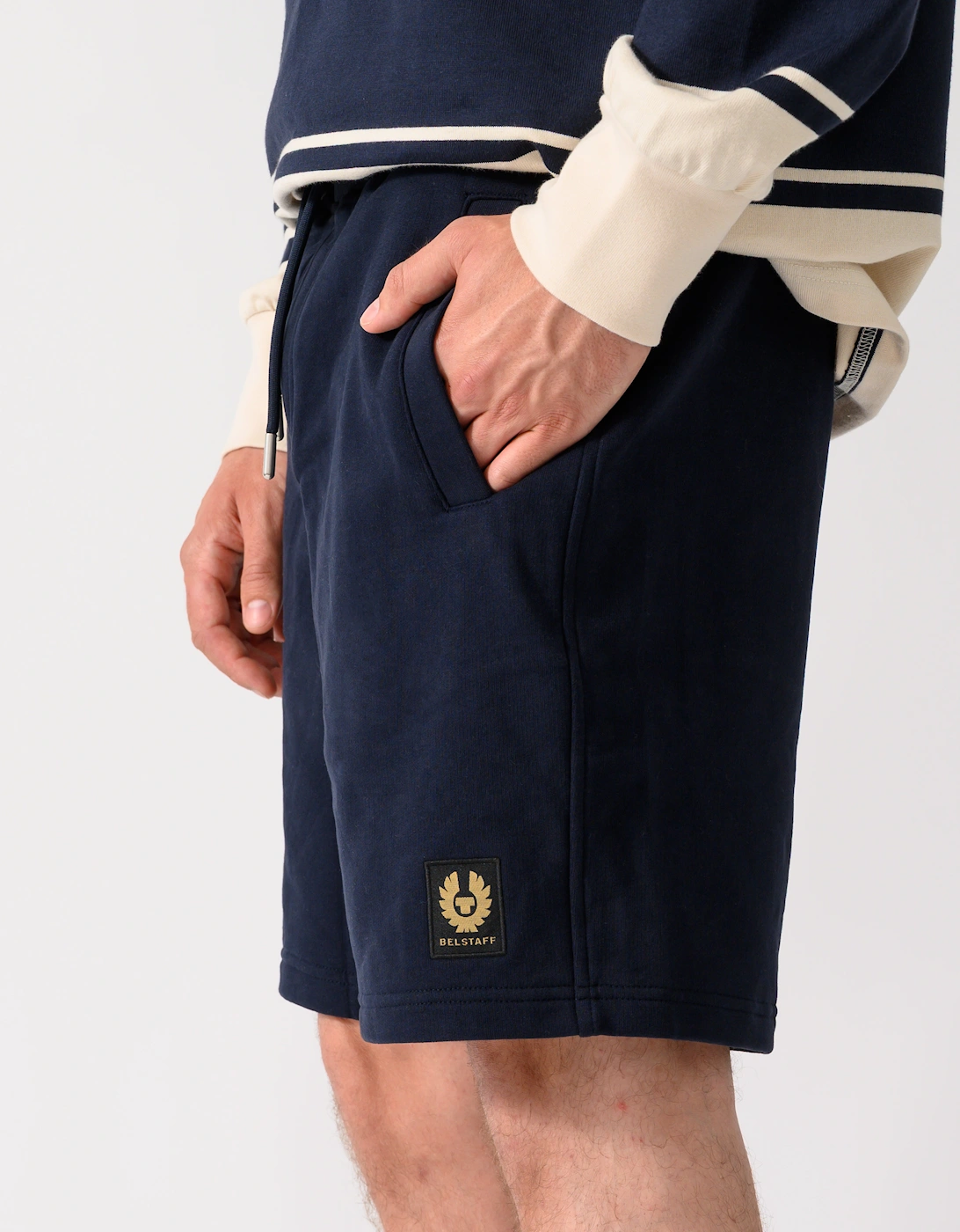 Belstaff Mens Logo Sweatshorts - Dark Ink
