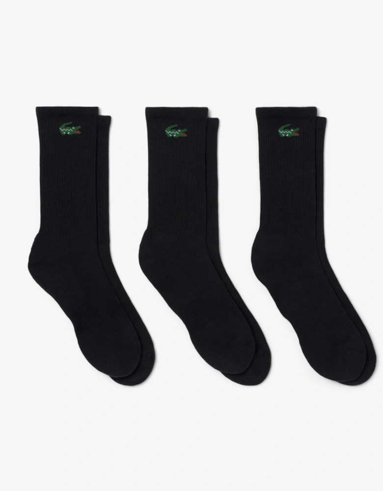 Lacoste 3-Pack Long Mens Sport Socks - Black 031
