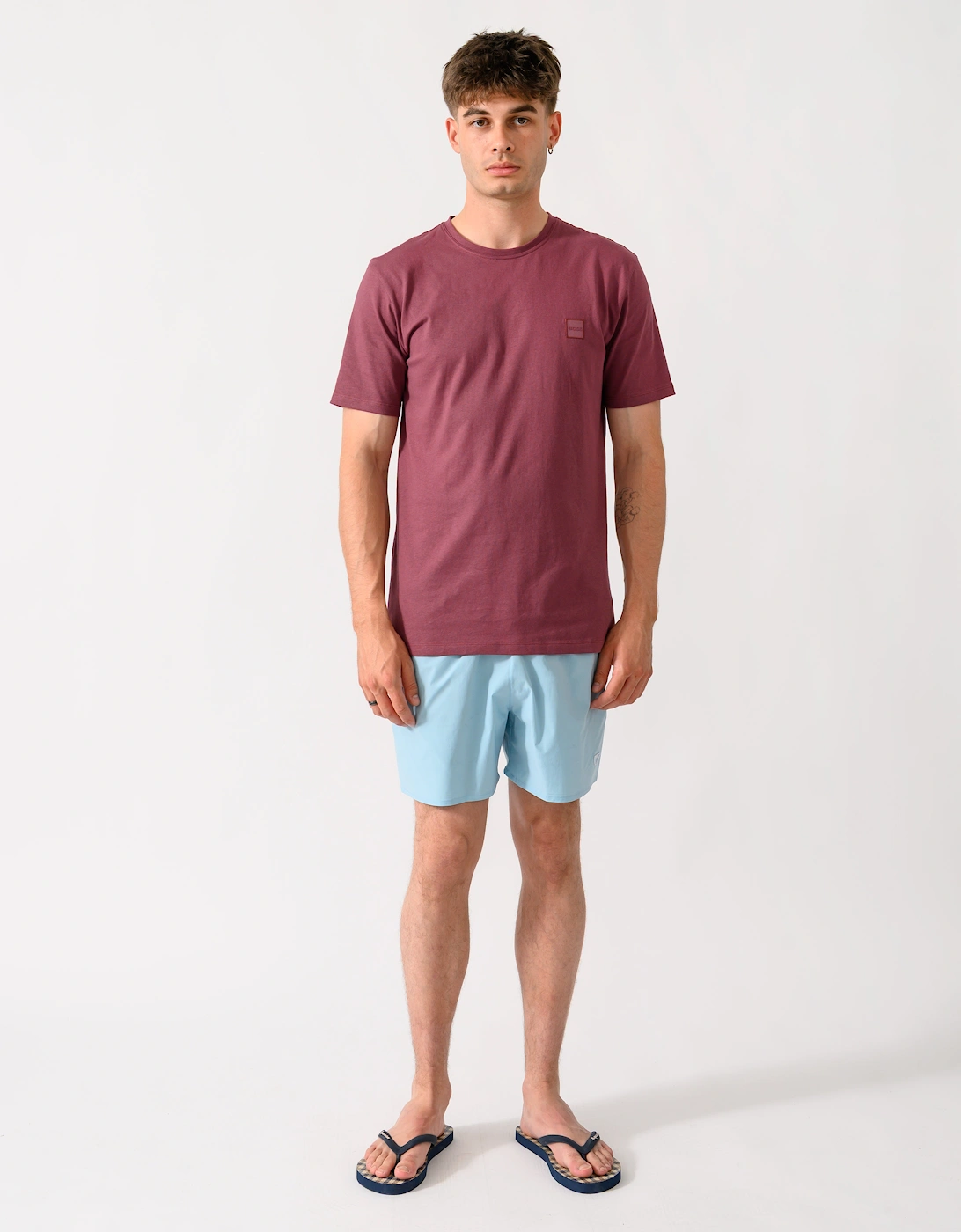 BOSS Orange Tales Mens Cotton-Jersey T-shirt With Logo Patch - Medium Red 618
