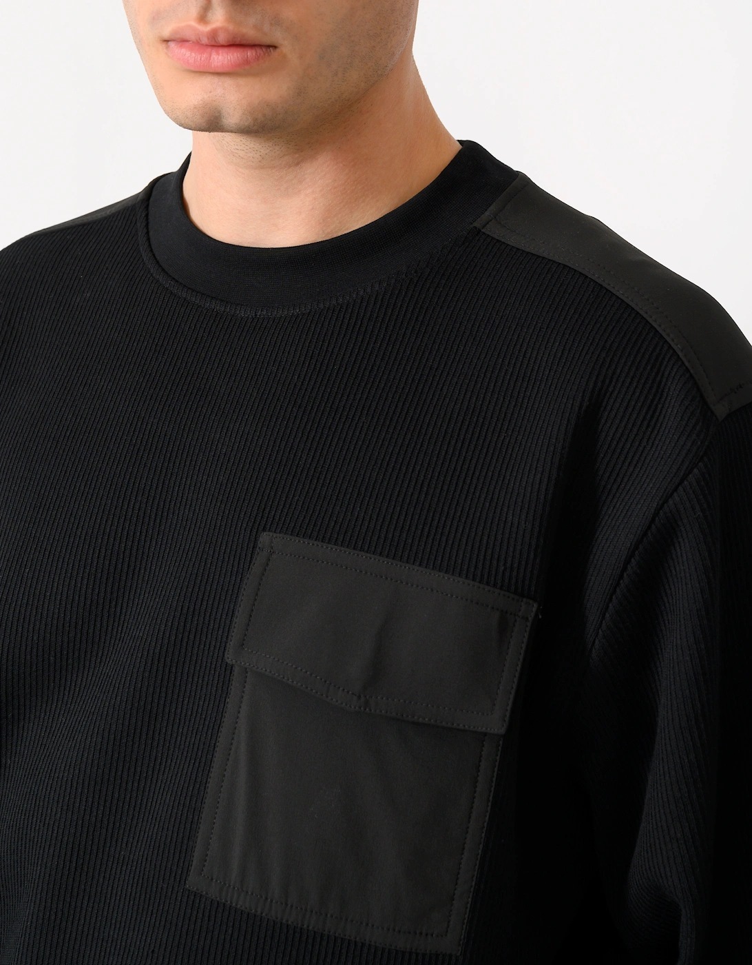 BOSS Orange We Urban Mens Crew Neck Sweatshirt with Pocket - Black 001