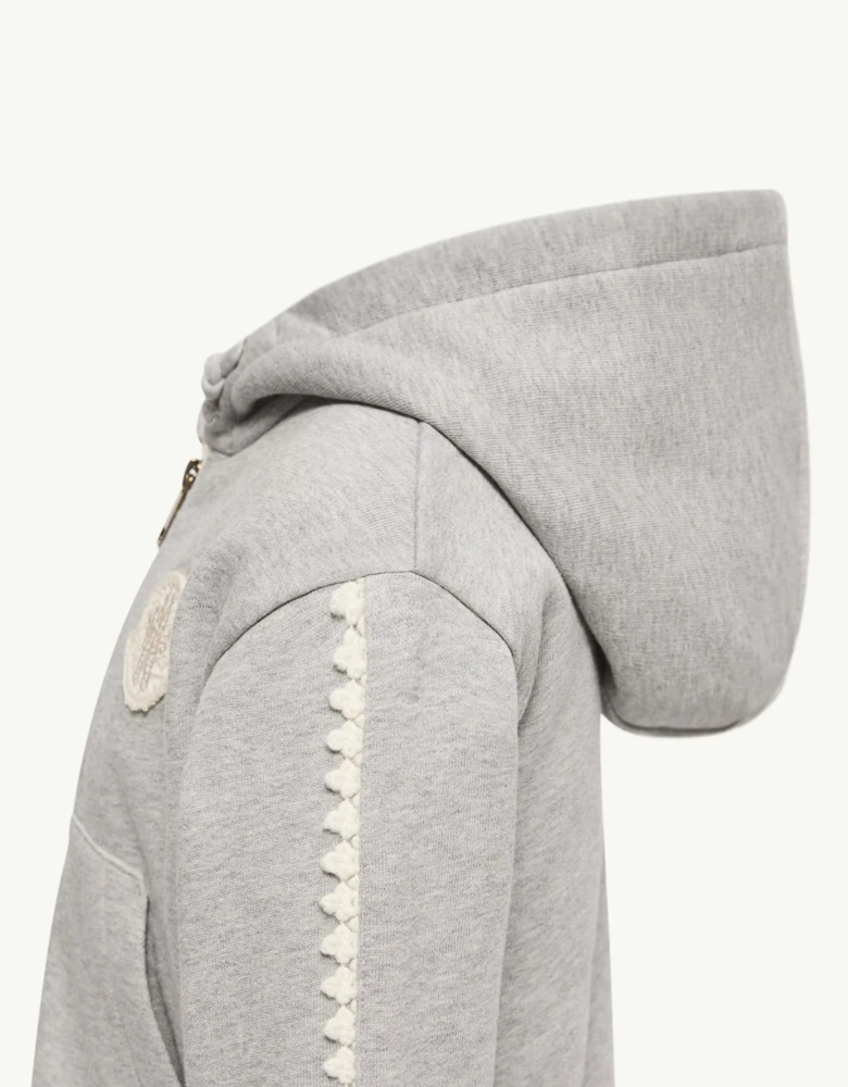 Kids Zip Thru Hooded Top Grey