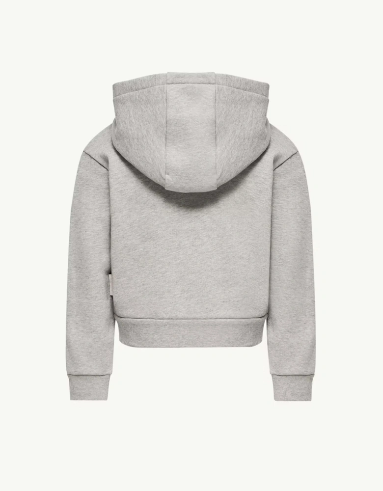 Kids Zip Thru Hooded Top Grey