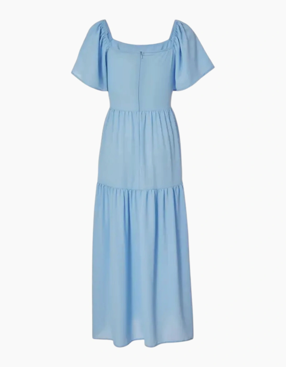 Quiz Women's Midaxi Midi Dress Light Blue Scoop Neck Short Sleeve Casual Summer