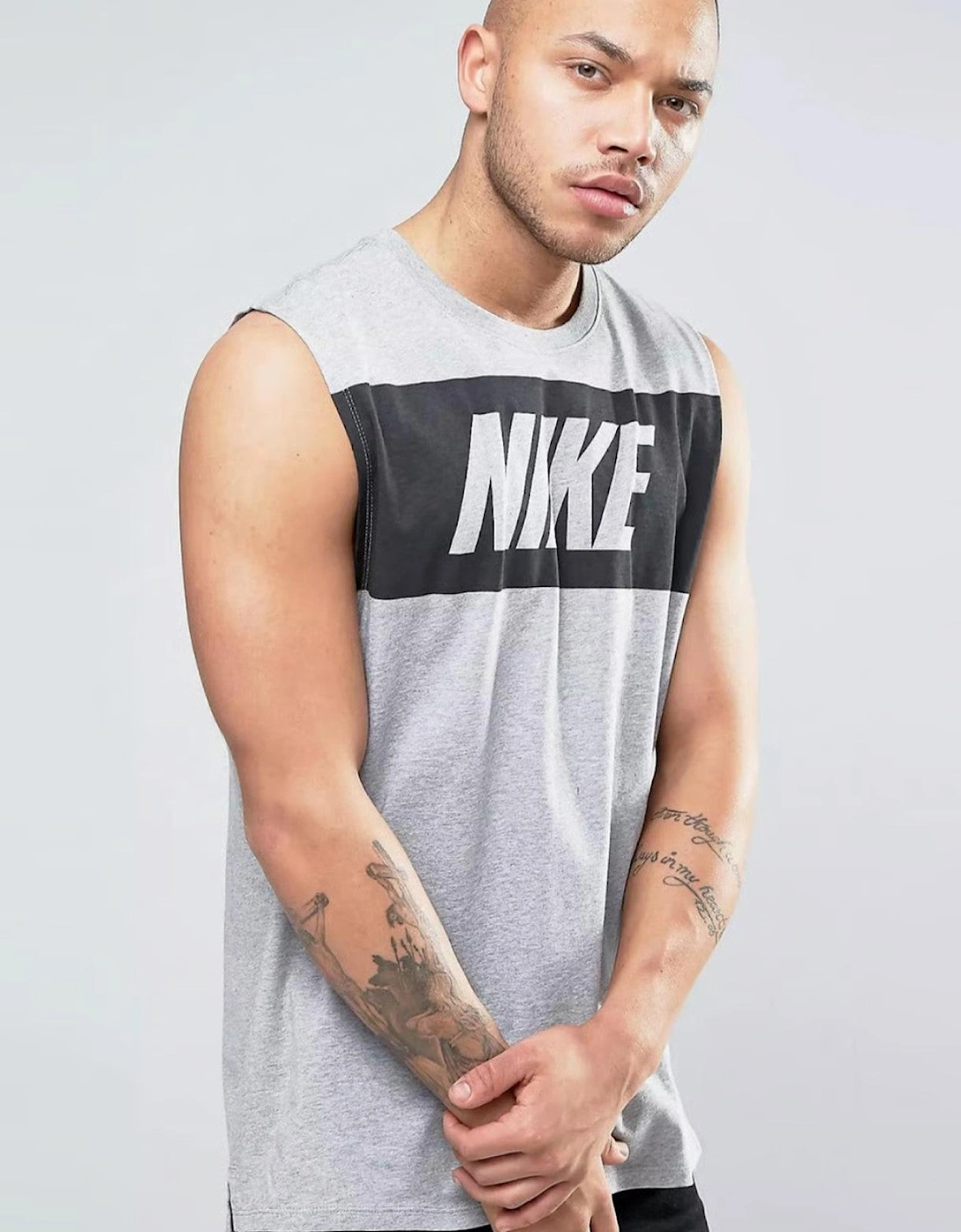 Nike Men's Retro Logo Vest in Grey