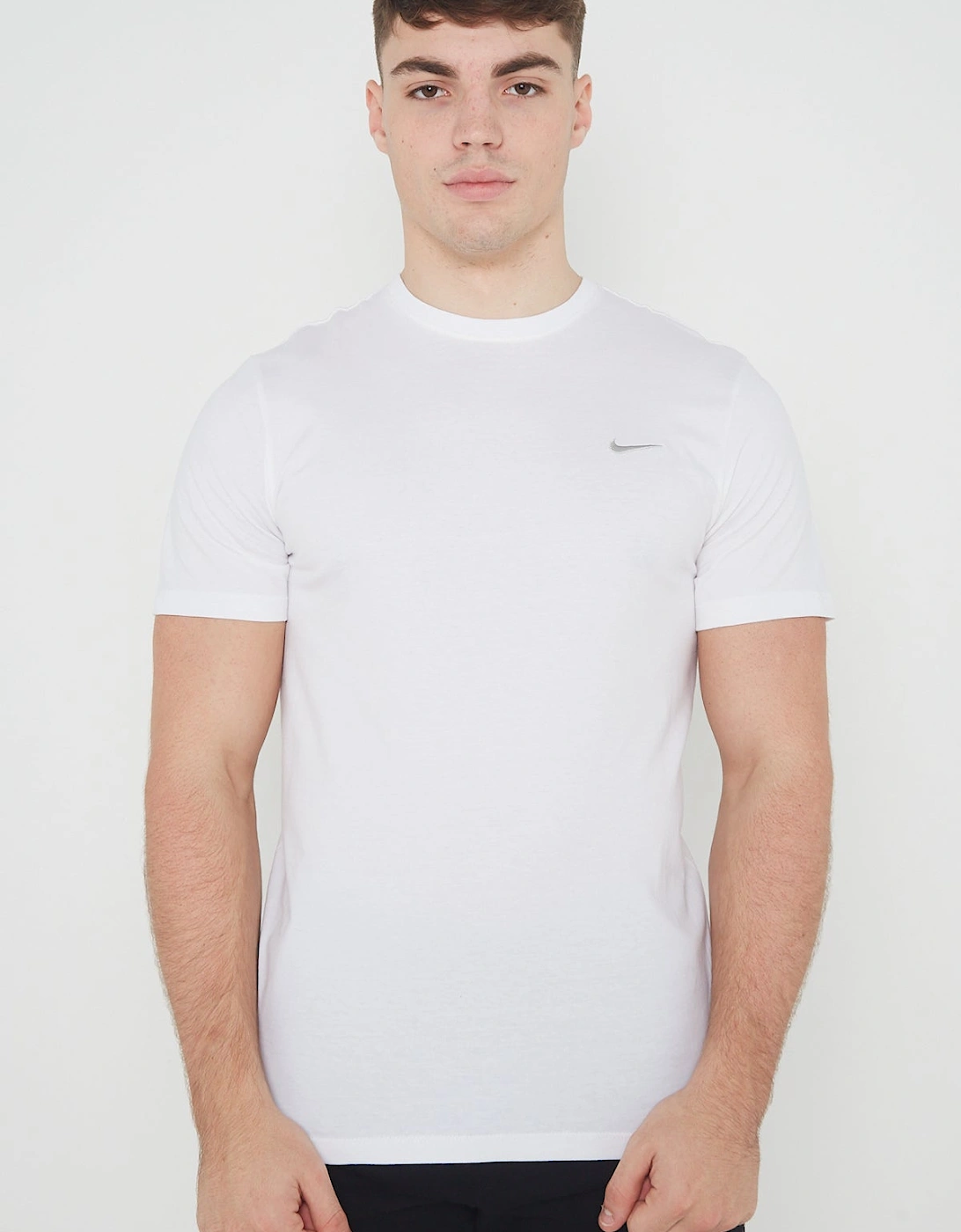 Nike Mens Embroidered Logo Swoosh T Shirt in White