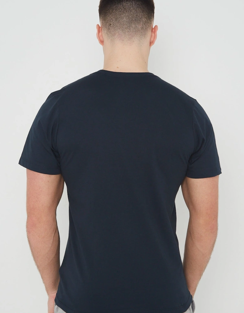 Nike Mens Embroidered Logo Swoosh T Shirt in Navy