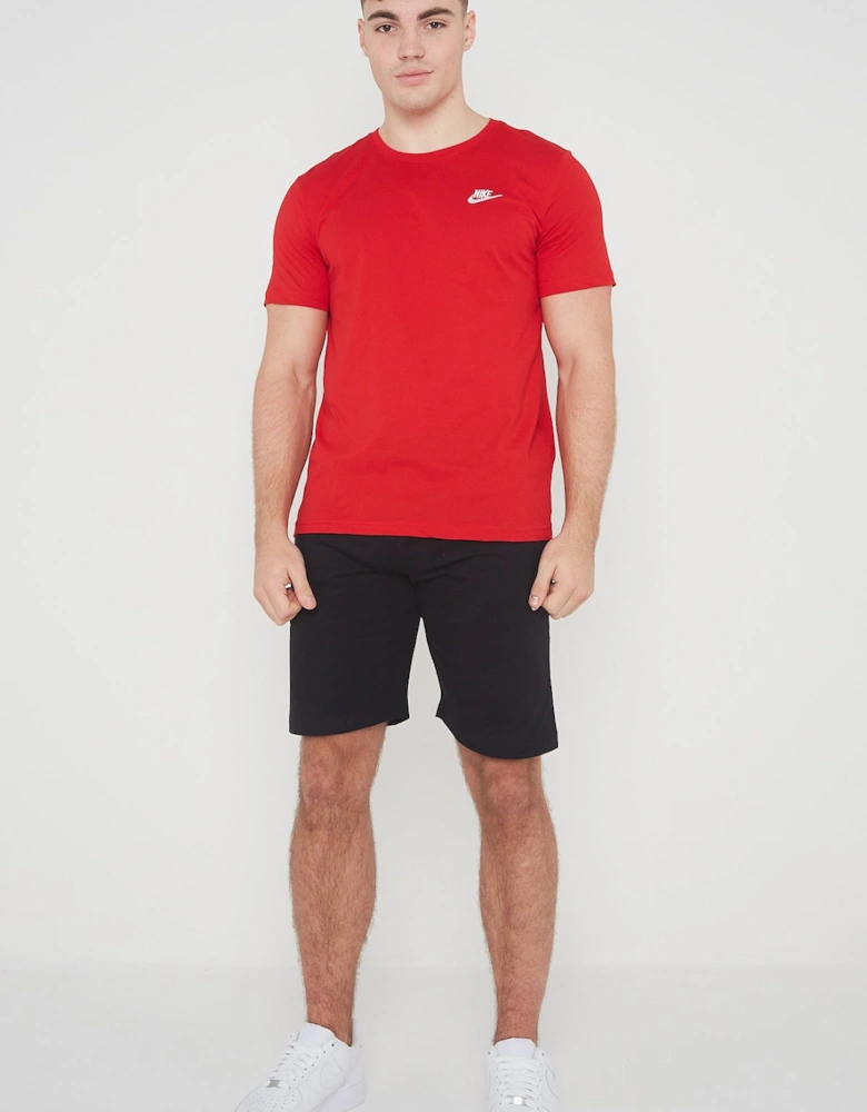 Nike Mens Embroidered Logo Swoosh T Shirt in Red