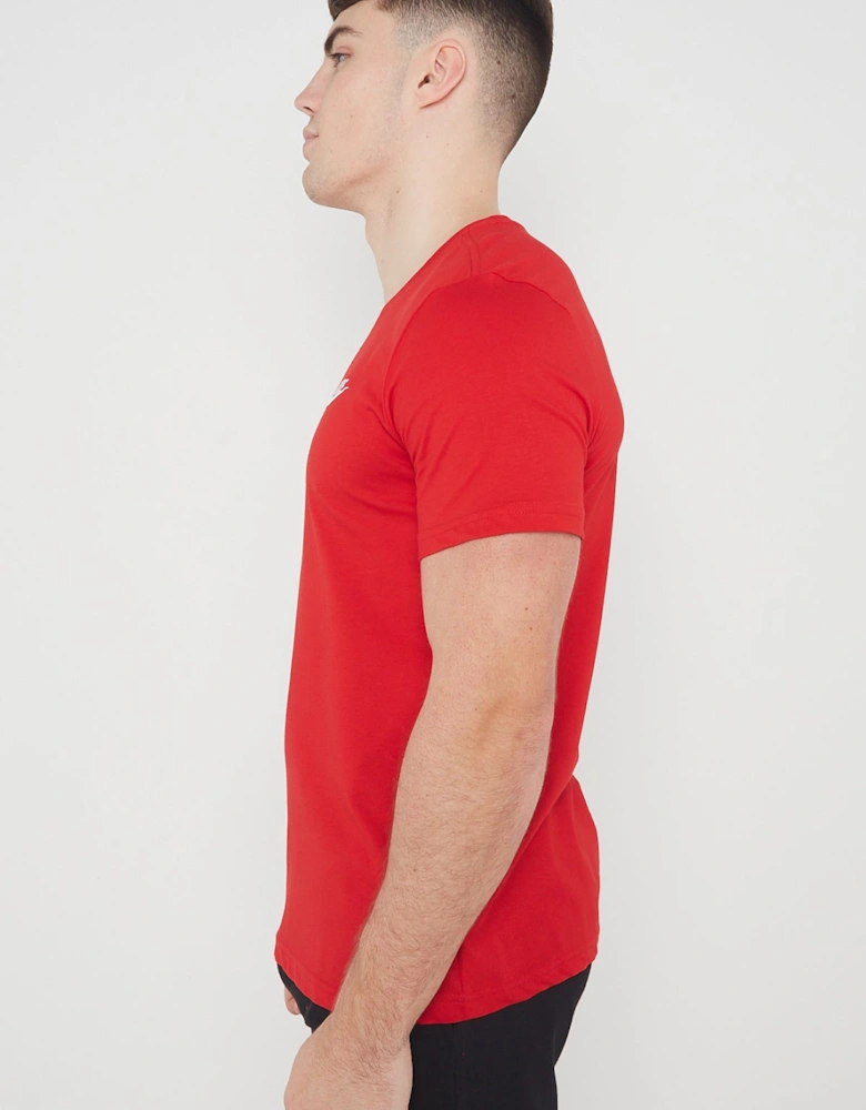 Nike Mens Embroidered Logo Swoosh T Shirt in Red