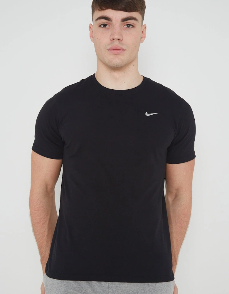 Nike Mens Embroidered Logo Swoosh T Shirt in Black