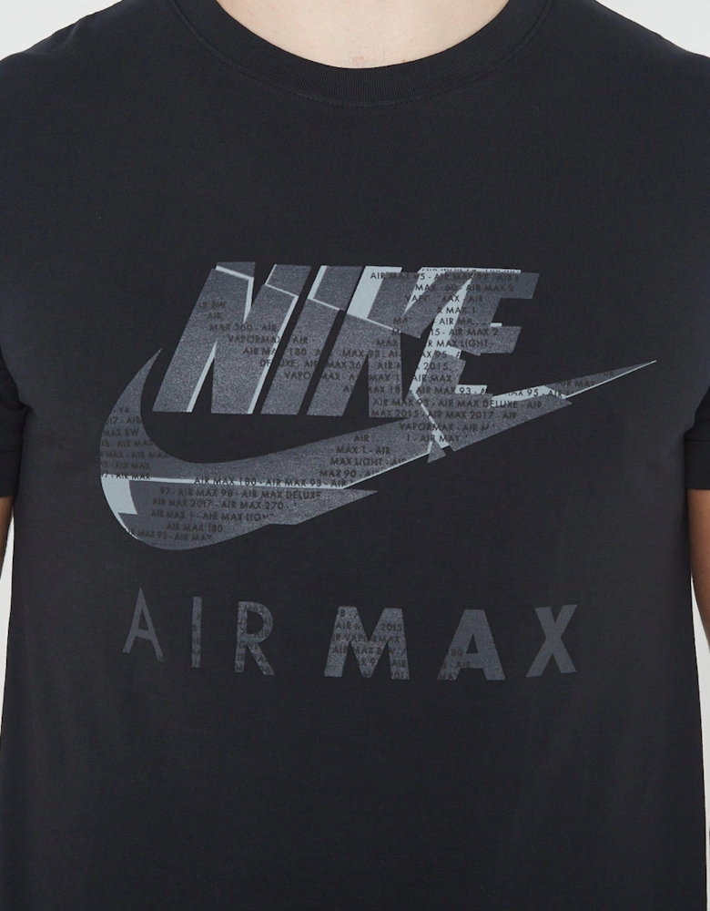 Nike Air Max NSW Graphic Print Mens T Shirt in Black