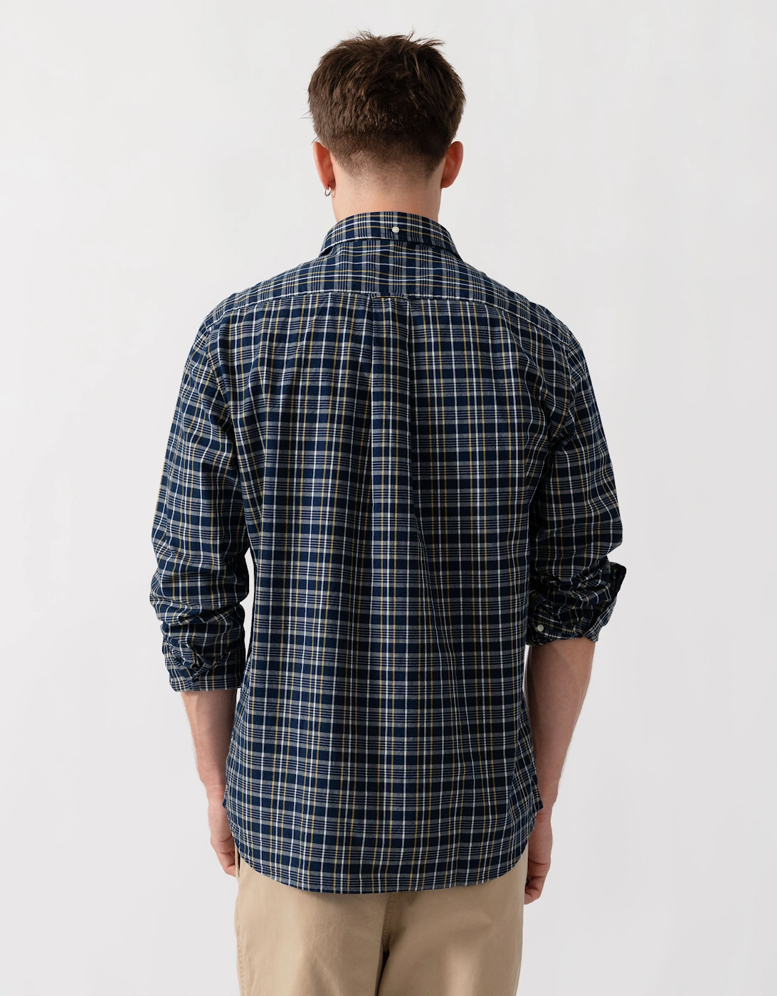 GANT Mens Regular Fit Archive Poplin Check Shirt - 969 Indigo