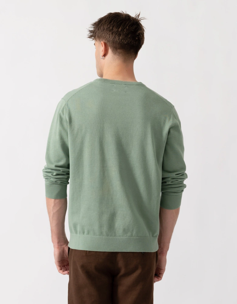 GANT Mens Classic Cotton Shield Logo Crew Neck Jumper - 308 Surplus Mint