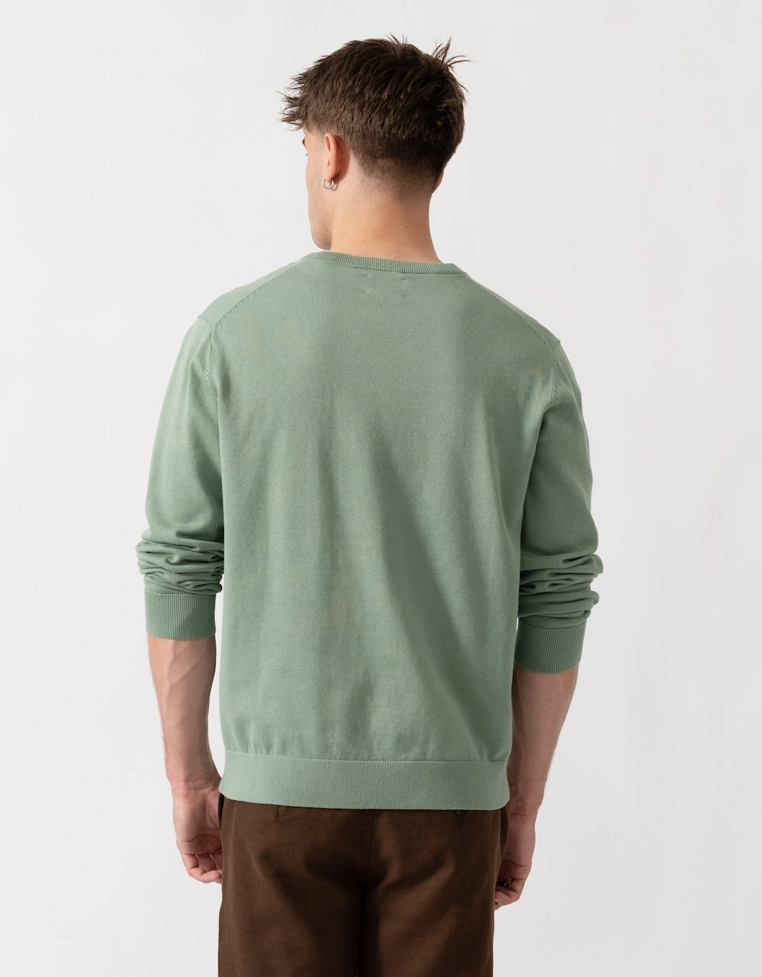 GANT Mens Classic Cotton Shield Logo Crew Neck Jumper - 308 Surplus Mint