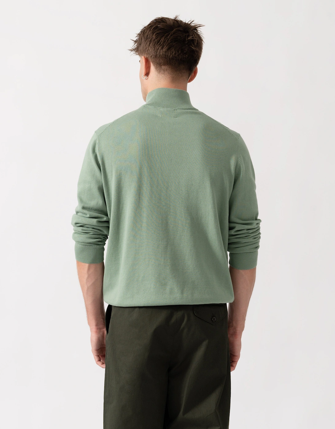 GANT Mens Classic Cotton Shield Logo Half Zip Jumper - 308 Surplus Mint