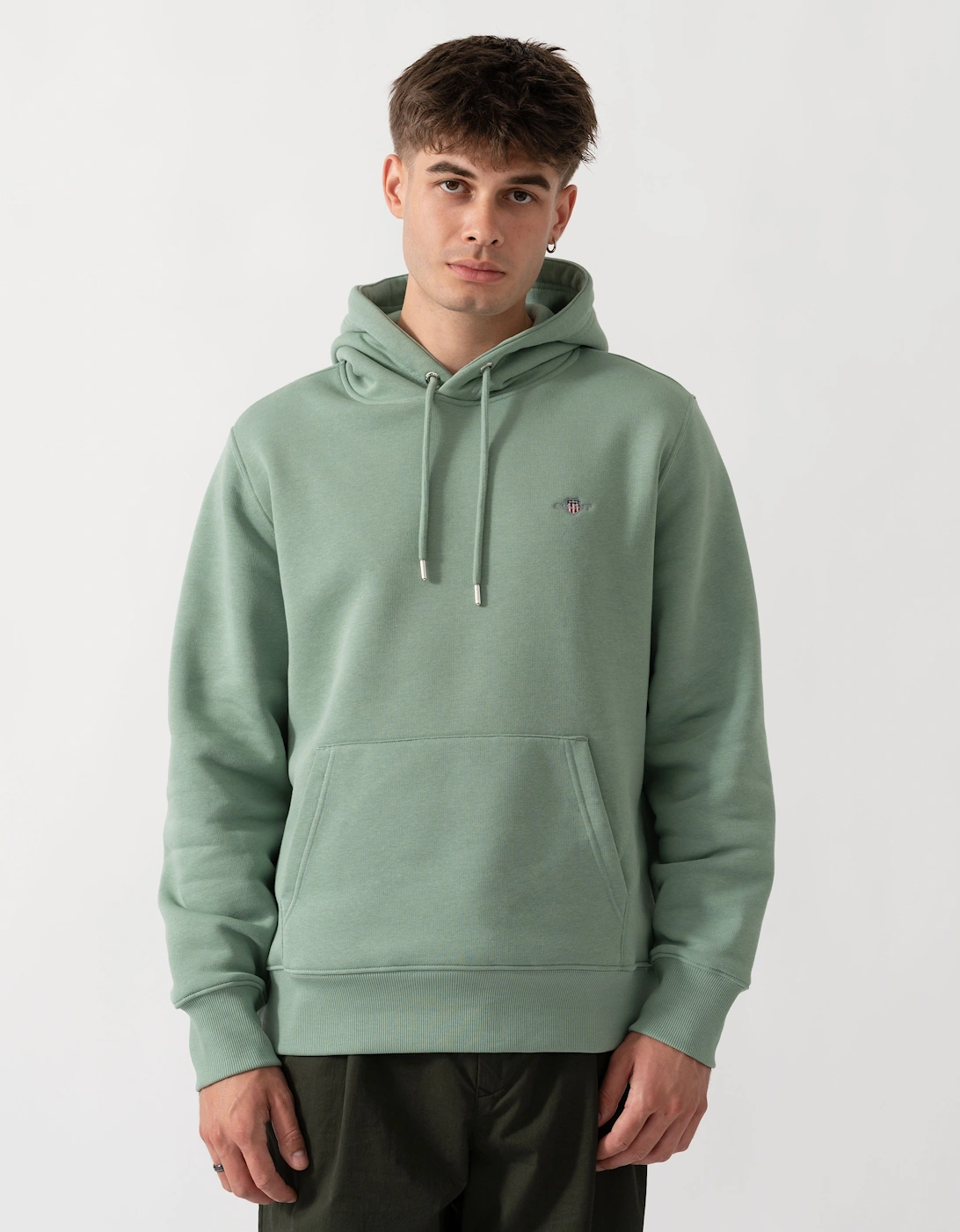 GANT Mens Regular Fit Shield Logo Pullover Hoodie - 308 Surplus Mint, 6 of 5
