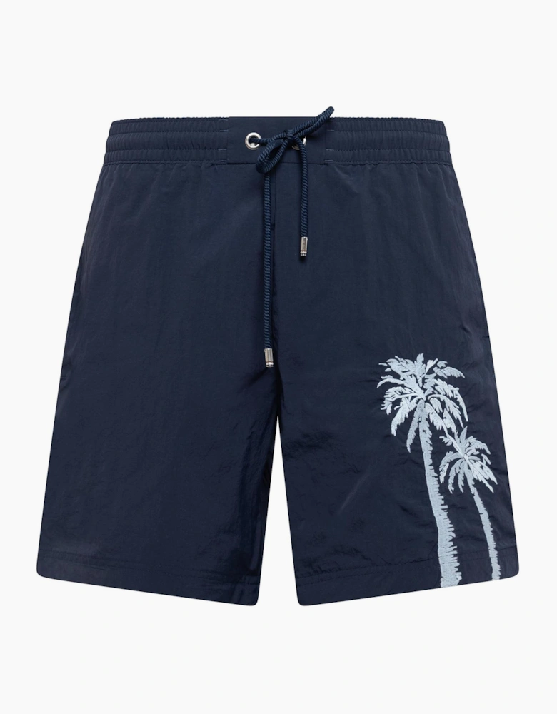 Palm Embroidery Graphic Swim Trunk