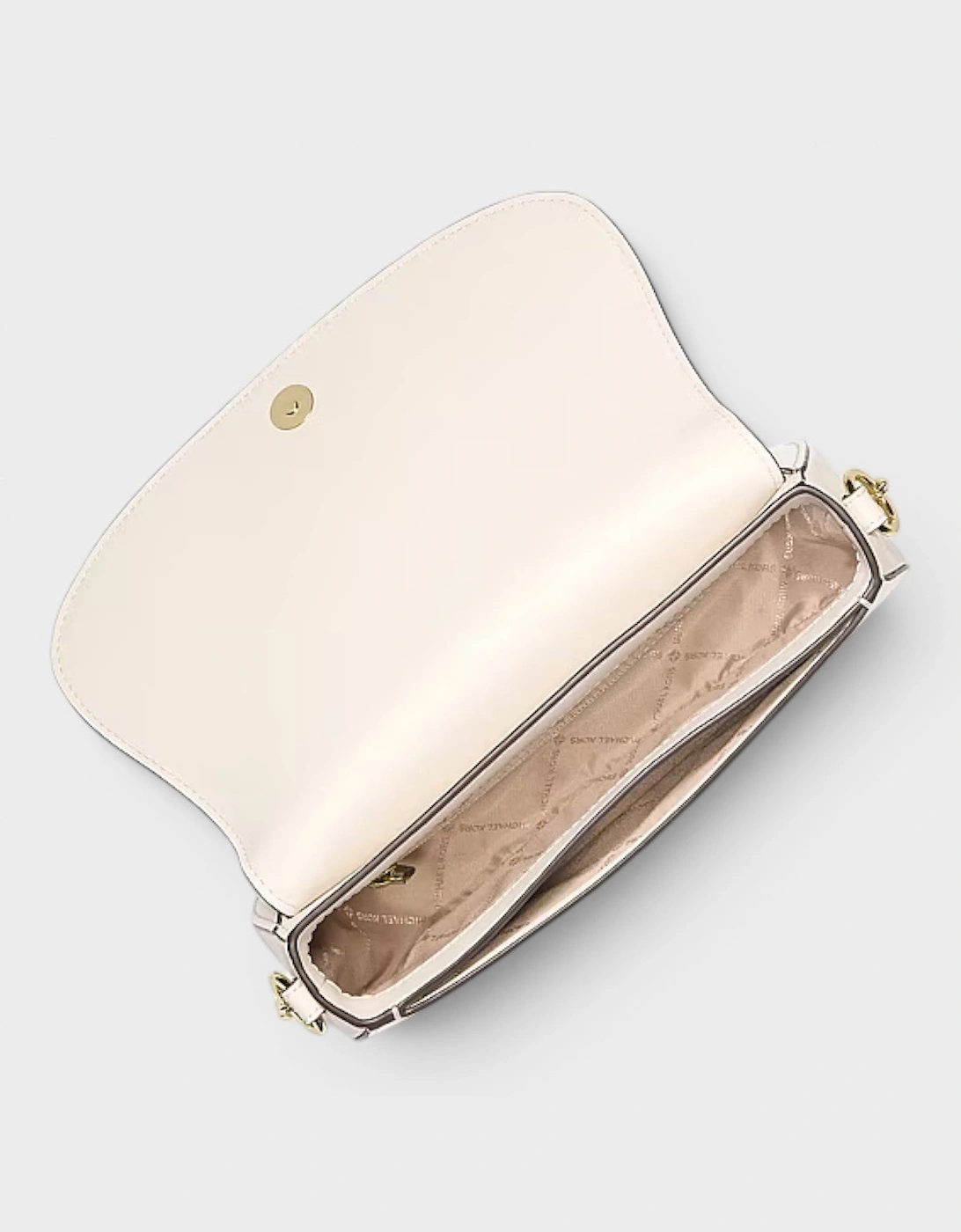 Mila Medium Leather Messenger Bag Cream